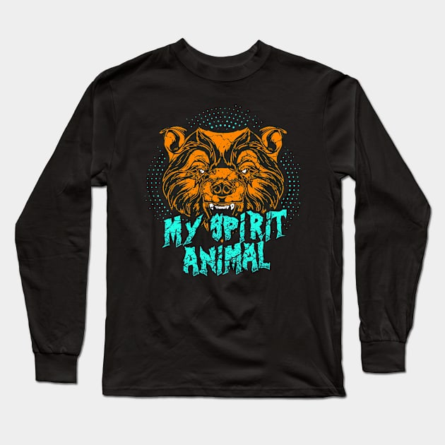 Grizzly - My Spirit Animal Long Sleeve T-Shirt by Mila46